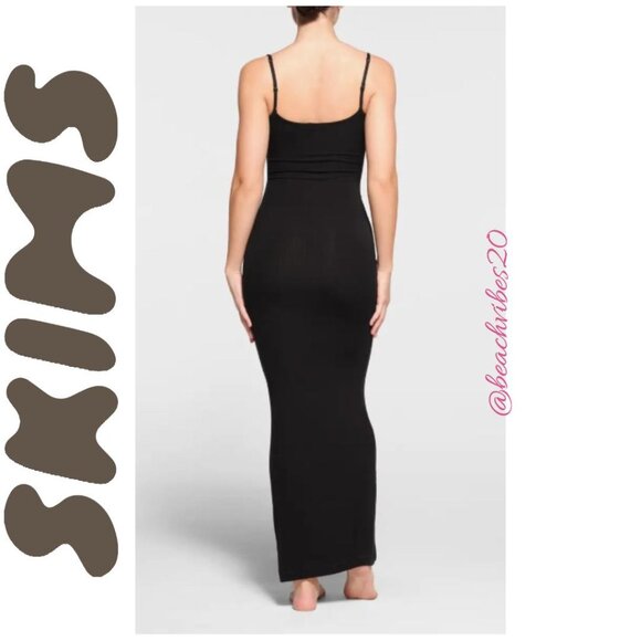 *SKIMS Soft Lounge Slip Dress Onyx Medium O-6 - Picture 4 of 10